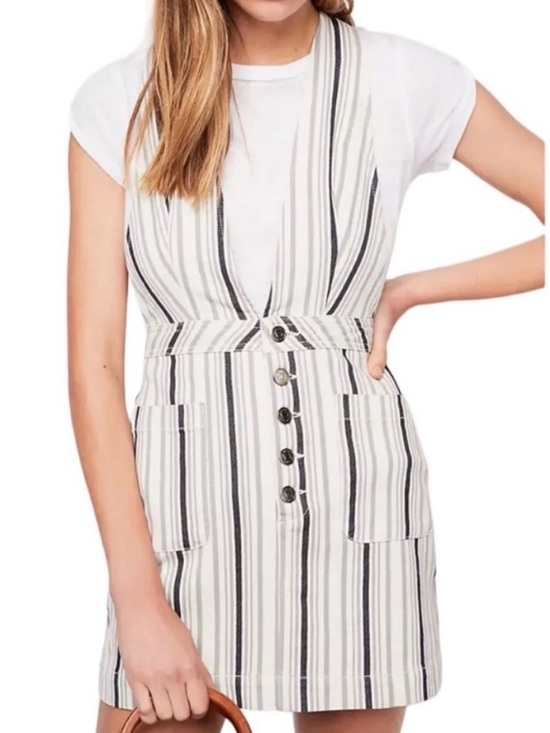 Free People Dresses & Skirts - Free People Old School Love striped jumper overall dress
